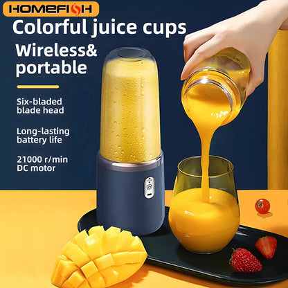 Portable Rechargeable Blender 400ml – USB Fruit Juicer for Smoothies &amp; Shakes